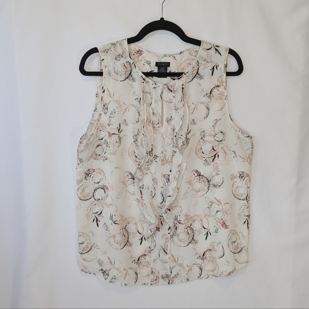 Ann Taylor Factory Flowy Tank with Keyhole, Women's Size L